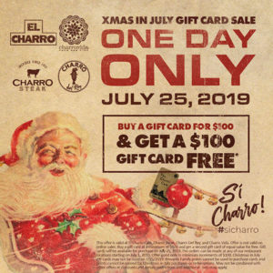 Xmas in July Gift Card Sale